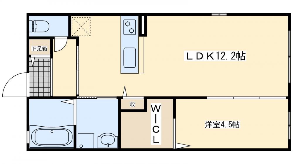 LEGEND ハイム A棟(1LDK/2階)の間取り写真