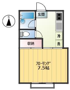コピ武蔵小金井(1K/2階)の間取り写真