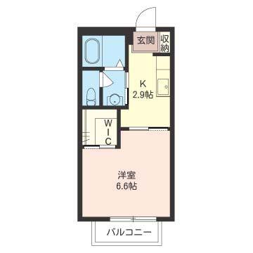 ピコリーノ弐番館(1K/1階)の間取り写真
