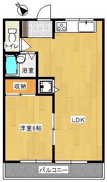 グリーンライフ I(1LDK/1階)の間取り写真
