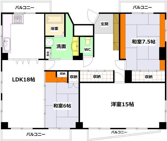 第2伊藤ビル(3LDK/4階)の間取り写真