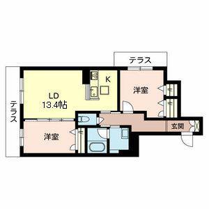 SHAMAISON LEA LEA LUANA(2LDK/1階)の間取り写真