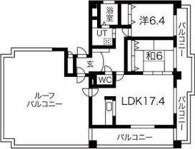 ドエル円山(2LDK/9階)の間取り写真