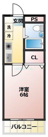 フォレストI(1K/3階)の間取り写真
