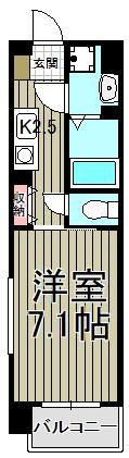 スクエアーズ鎌倉(1K/2階)の間取り写真