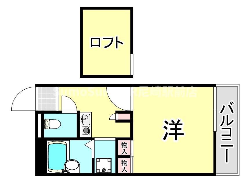 レオパレス武庫川(1K/3階)の間取り写真