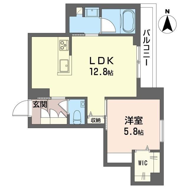 アンビエラ武蔵小杉(1LDK/2階)の間取り写真