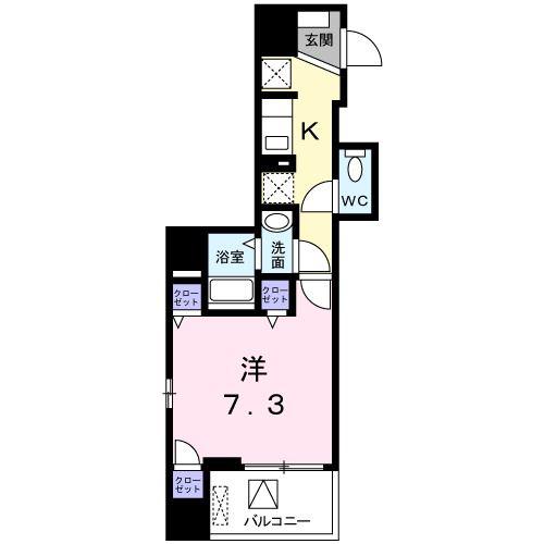 ベスティエ秋葉原(1K/6階)の間取り写真