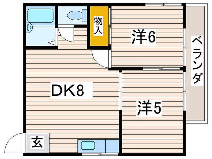 ハイムアーキテクチャー(2DK/3階)の間取り写真