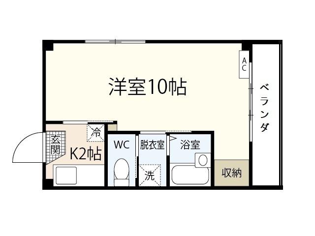 カーサ平塚(1K/3階)の間取り写真