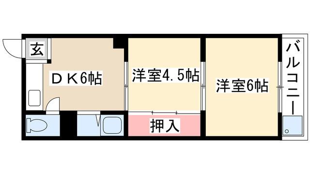 川島第二ビル(2DK/3階)の間取り写真
