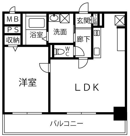 トパーズ酒殿(1LDK/4階)の間取り写真