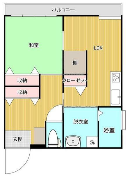 齊藤マンション(1LDK/2階)の間取り写真