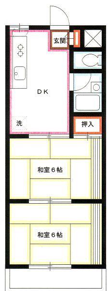 メゾンドミナミ(2DK/2階)の間取り写真