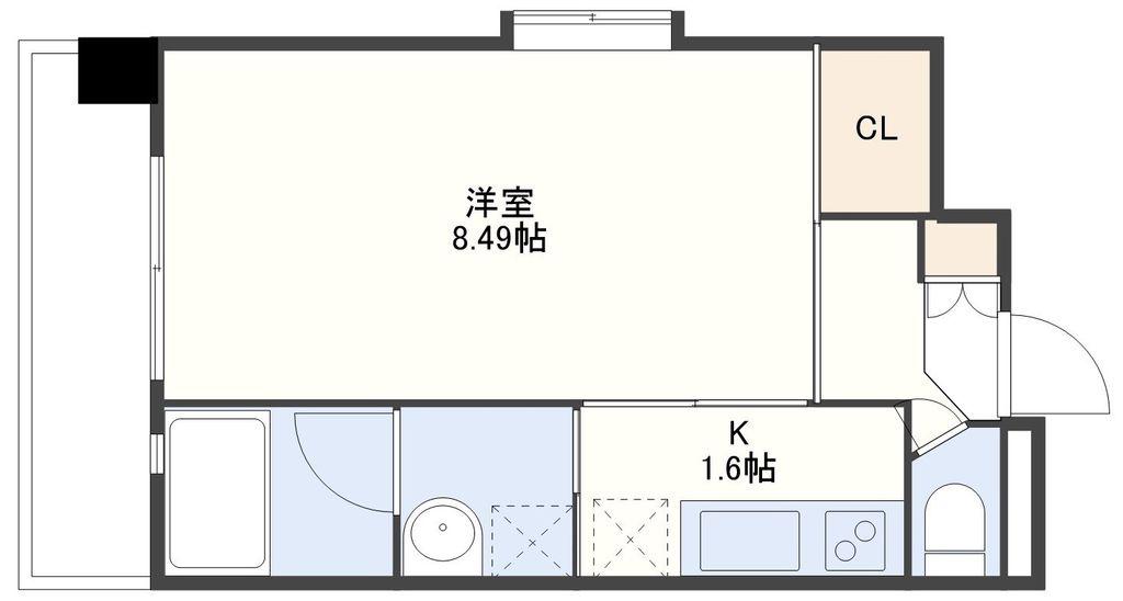 アーバス金屋町(1K/4階)の間取り写真