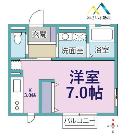 フィオーレ桜ヶ丘(1K/1階)の間取り写真