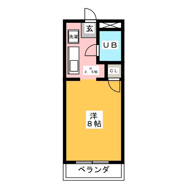 レークヒル小森(1K/1階)の間取り写真