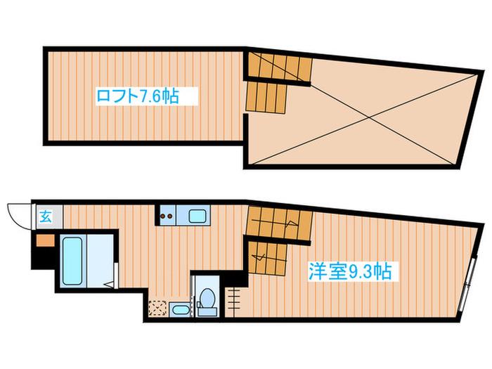 KANKURO中倉(ワンルーム/1階)の間取り写真
