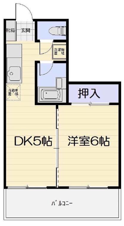 つつじヶ丘ハイツ(1DK/2階)の間取り写真