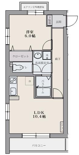 セフィーロ(1LDK/4階)の間取り写真