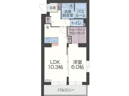 シトラスポート(1LDK/3階)の間取り写真