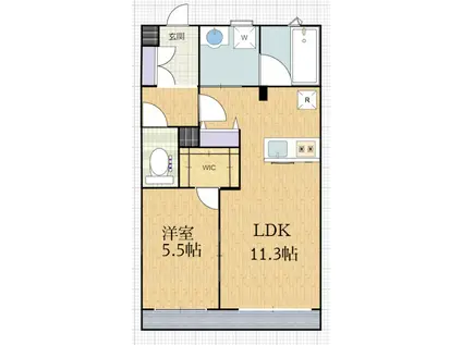 プロヌーブツクノ(1LDK/1階)の間取り写真