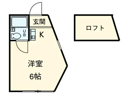 ヴィオロン松崎(ワンルーム/2階)の間取り写真