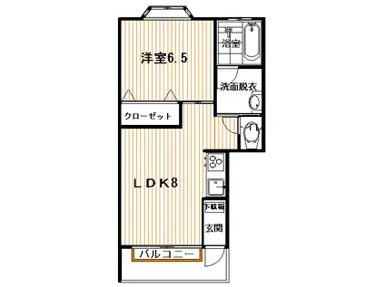 BELLA CASA住ケ谷(1LDK/1階)の間取り写真