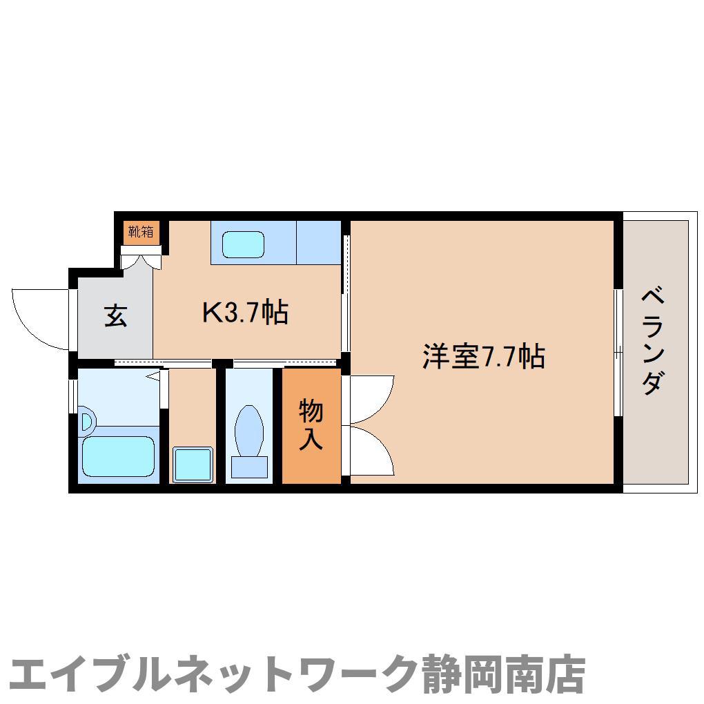 ピアホーム森(1K/3階)の間取り写真