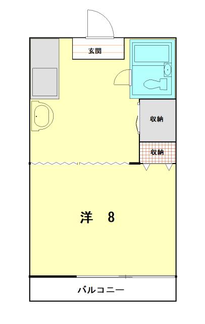 崎山ハイアットビル(1K/3階)の間取り写真