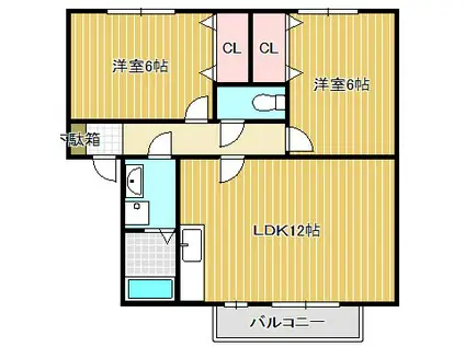 アルぺジオ(2LDK/2階)の間取り写真