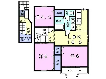 ソレイユ・ルヴァンII(3LDK/2階)の間取り写真