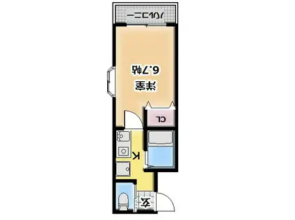 メゾン・ぴゅあ(1K/3階)の間取り写真