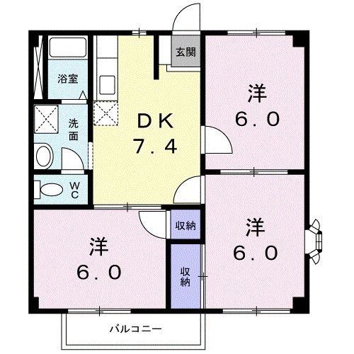 ニューシティオオタA(3DK/2階)の間取り写真