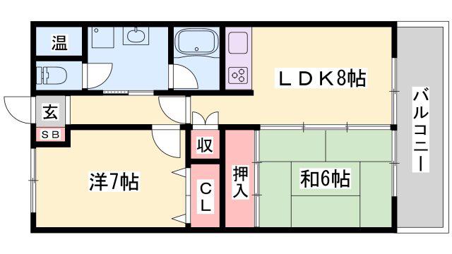 小玉ハイツ(2LDK/1階)の間取り写真