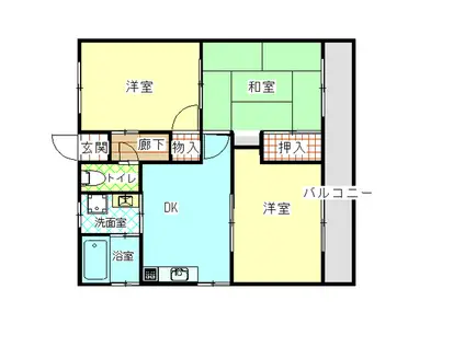 第一井川マンション(3DK/2階)の間取り写真