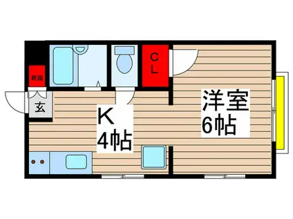 判澤マンション第1(1K/3階)の間取り写真