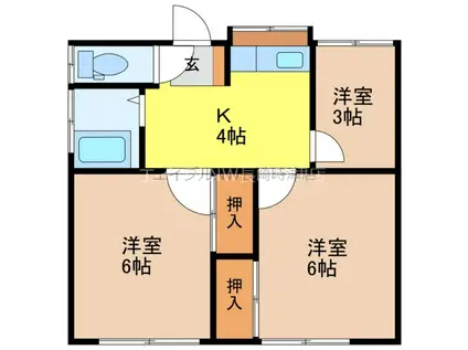 辻田アパートA棟(3K/2階)の間取り写真