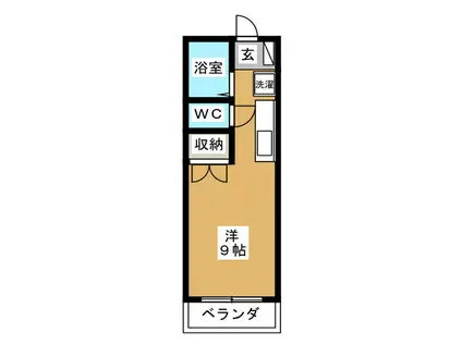 エスポアール大畑(ワンルーム/2階)の間取り写真