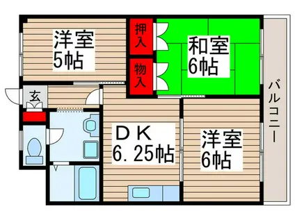 新堀ハイツ(3DK/2階)の間取り写真