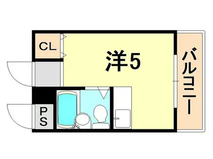 シャトー第8神戸(ワンルーム/2階)の間取り写真