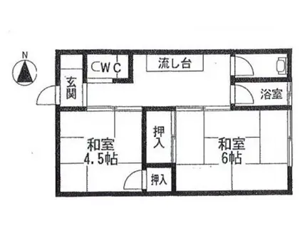 森川文化(2K/2階)の間取り写真