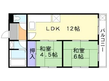 高島ビル(2LDK/1階)の間取り写真