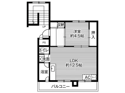 ビレッジハウス栗沢2号棟(1LDK/5階)の間取り写真