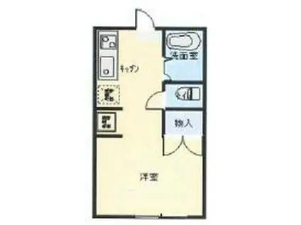 ピュアタウン北矢名(1K/1階)の間取り写真