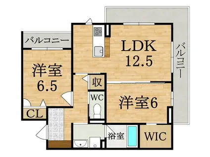 シャーメゾンレジデンス明日香(2LDK/2階)の間取り写真