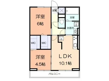 シュミート・ヤマカ(2LDK/2階)の間取り写真