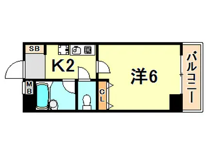 YKハイツ明舞(1K/3階)の間取り写真