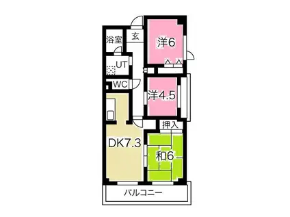 メゾン ソフィア(3DK/4階)の間取り写真