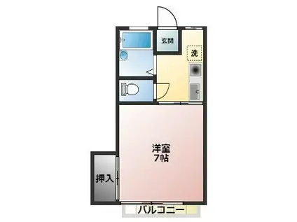 LATELIER R IWAKUBO(1K/2階)の間取り写真